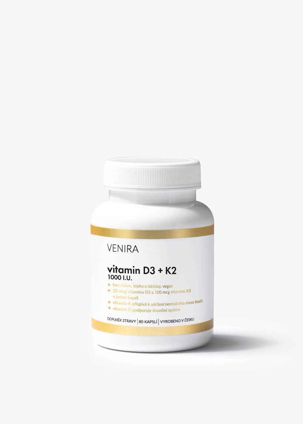 VENIRA Vitamín D3 K2 - 80 kapsúl pre zdravie kostí a imunitu 1 VENIRA vitamín D3 + K2