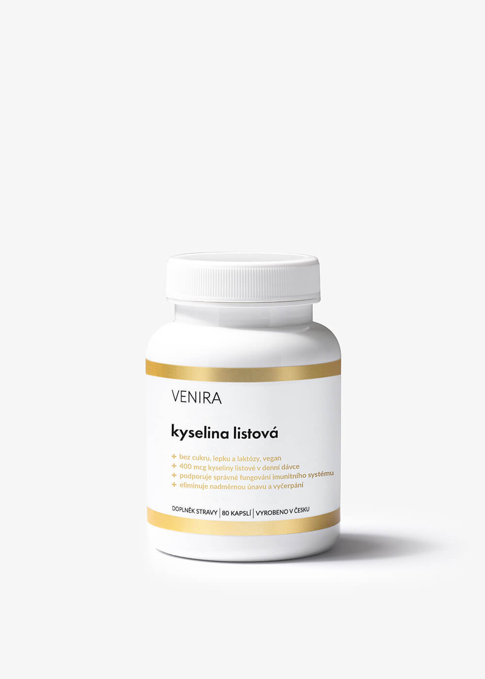 VENIRA Kyselina Listová 80 kapsúl - Podpora zdravia a vitality 1 VENIRA kyselina listová