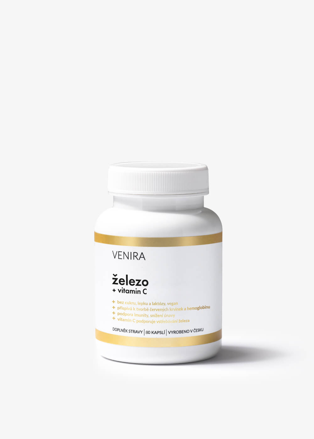 VENIRA Železo s Vitamínom C - 80 Kapsúl pre Energiu a Imunitu 1 VENIRA železo + vitamín C
