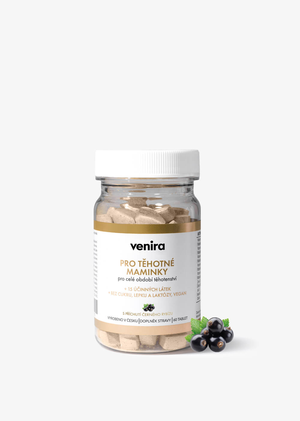 VENIRA Vitamíny pre Tehotné Ženy - 1-3 Trimester, 60 Srdiečok s Čiernymi Ríbezľami 1 VENIRA vitamíny pre tehotné ženy