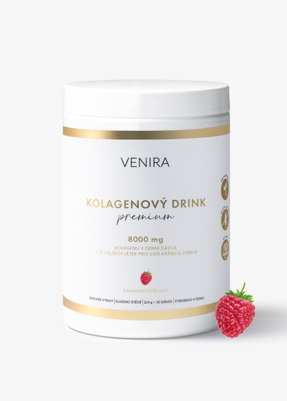 VENIRA PREMIUM kolagén malina, 324 g 1 VENIRA PREMIUM kolagénový drink pre vlasy