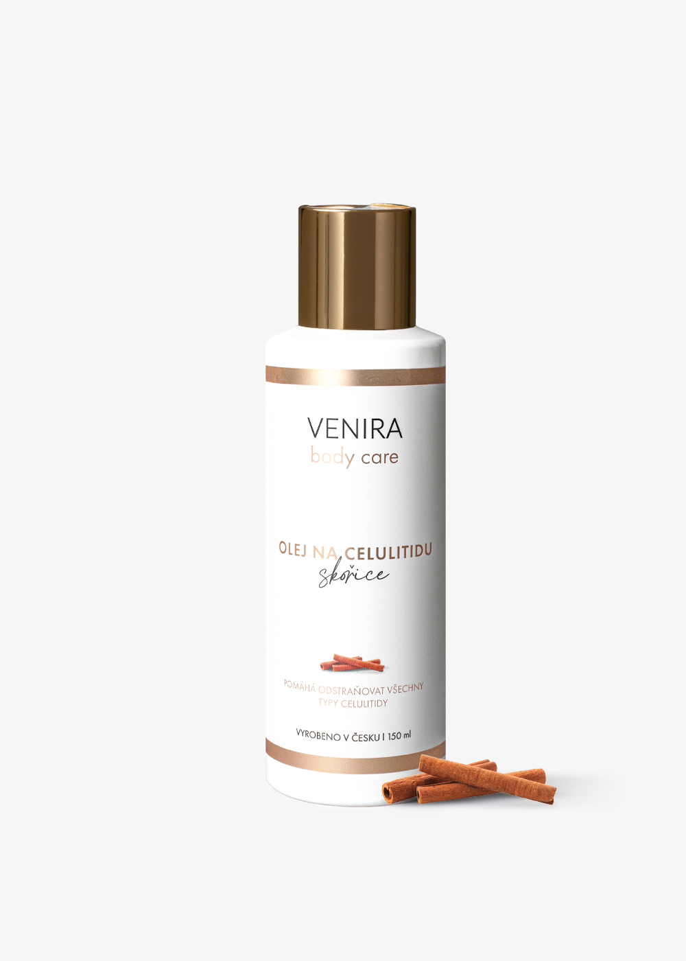 VENIRA olej na celulitídu so škoricou - 150 ml pre hladkú a pevnejšiu pokožku 1 VENIRA olej na celulitídu