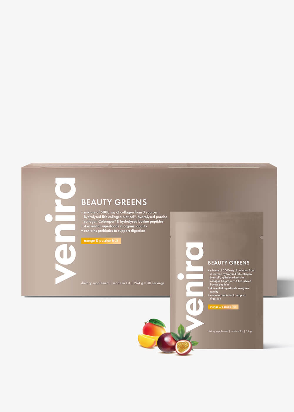 VENIRA Beauty Greens mango a maracuja, 30 vrecúšok 1 VENIRA Beauty Greens mango a maracuja, 30 vrecúšok